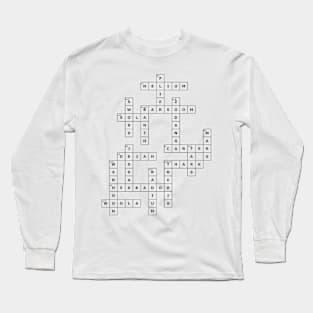 (1912APOM) Crossword pattern with words from a famous 1912 science fiction book. Long Sleeve T-Shirt